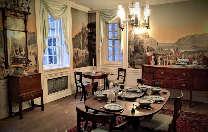 The Long Room in Fraunces Tavern is now a museum a recreates what the room would have looked like when George Washington took 185 friends here for dinner at the end of the American Revolution.